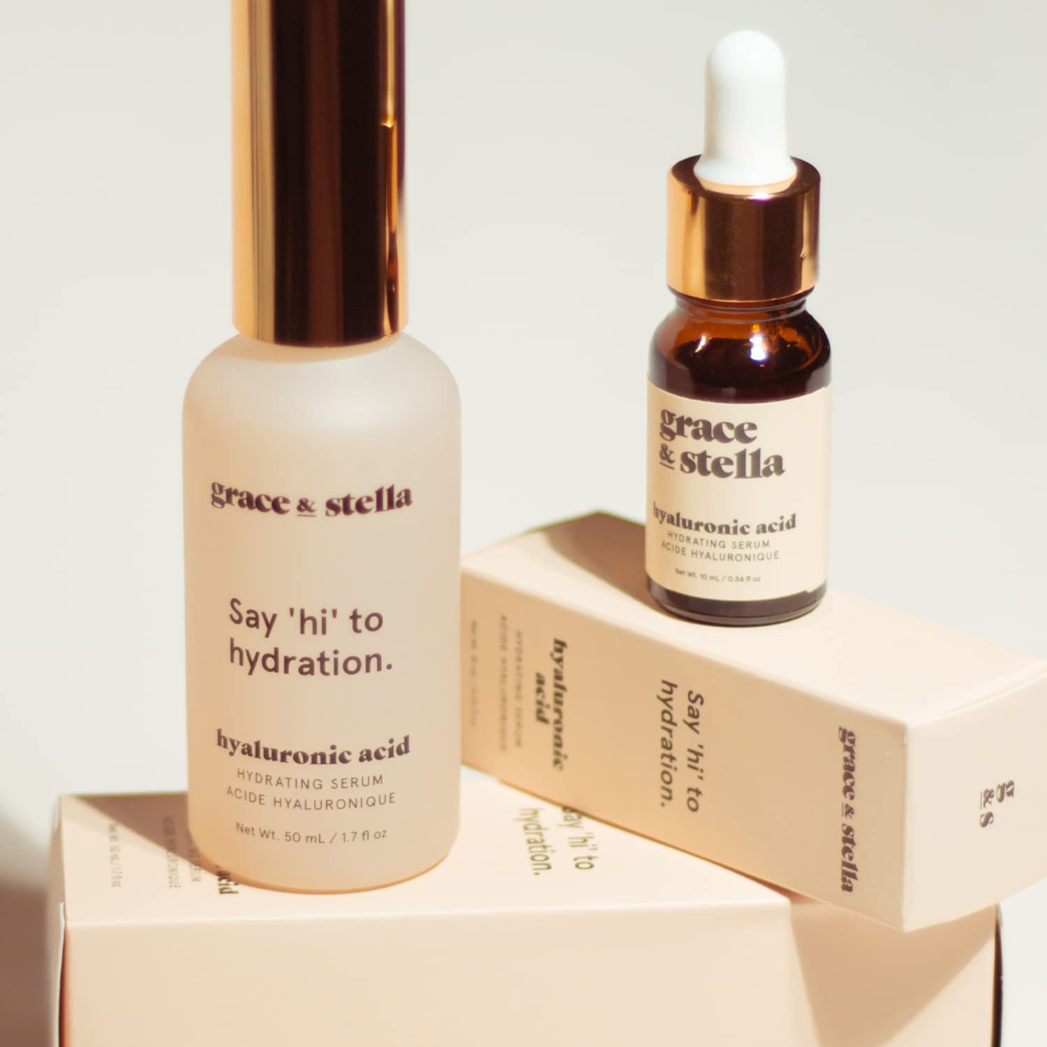image:imagegrace amp stella Award Winning Hyaluronic Acid Serum 50ml17 fl oz Hydrating Hyaluronic Acid Serum for Face Acido Hialuronico for Women Remove Fine Lines Wrinkles Anti Aging Vegan Skincare034 Fl Oz Pack of 1