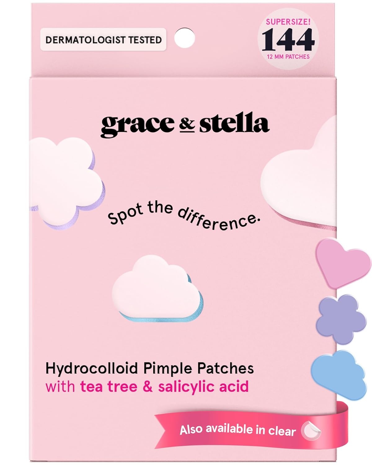 image:imagegrace amp stella Award Winning Pore Strip Pimple Patches for Face144 Count Pack of 1