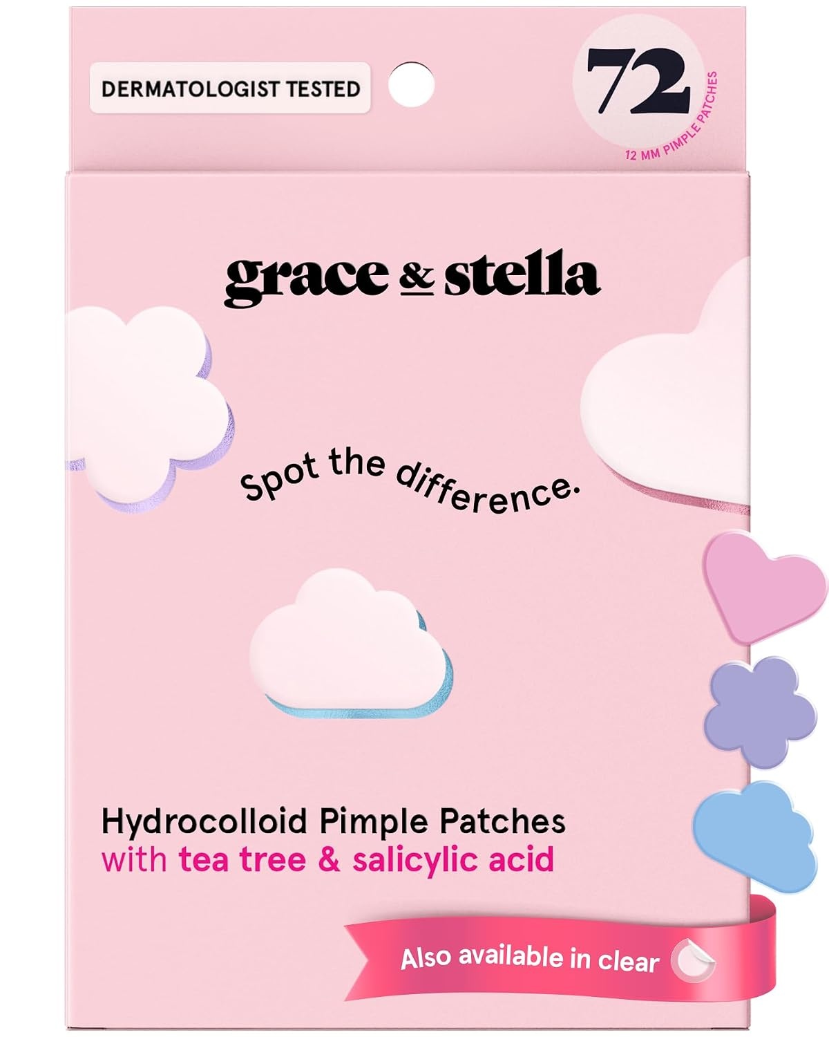 image:imagegrace amp stella Award Winning Pore Strip Pimple Patches for Face72 Count Pack of 1