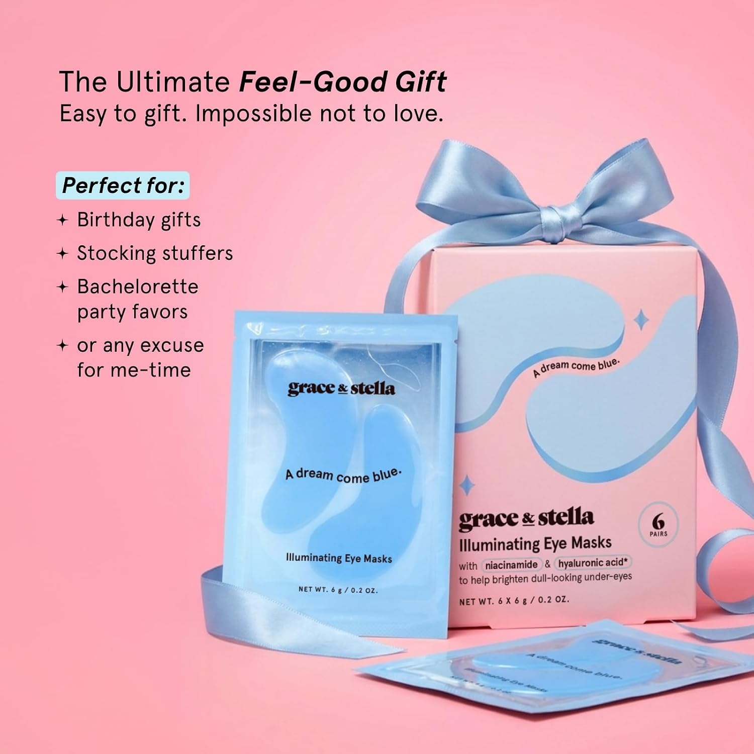 image:imagegrace amp stella Award Winning Under Eye Mask Gifts for Women Reduce Dark Circles Puffy Eyes Wrinkles Under Eye Patches Birthday Bachelorette Party Favors Vegan Self Care 24 Pairs PinkBlue 24 Pairs
