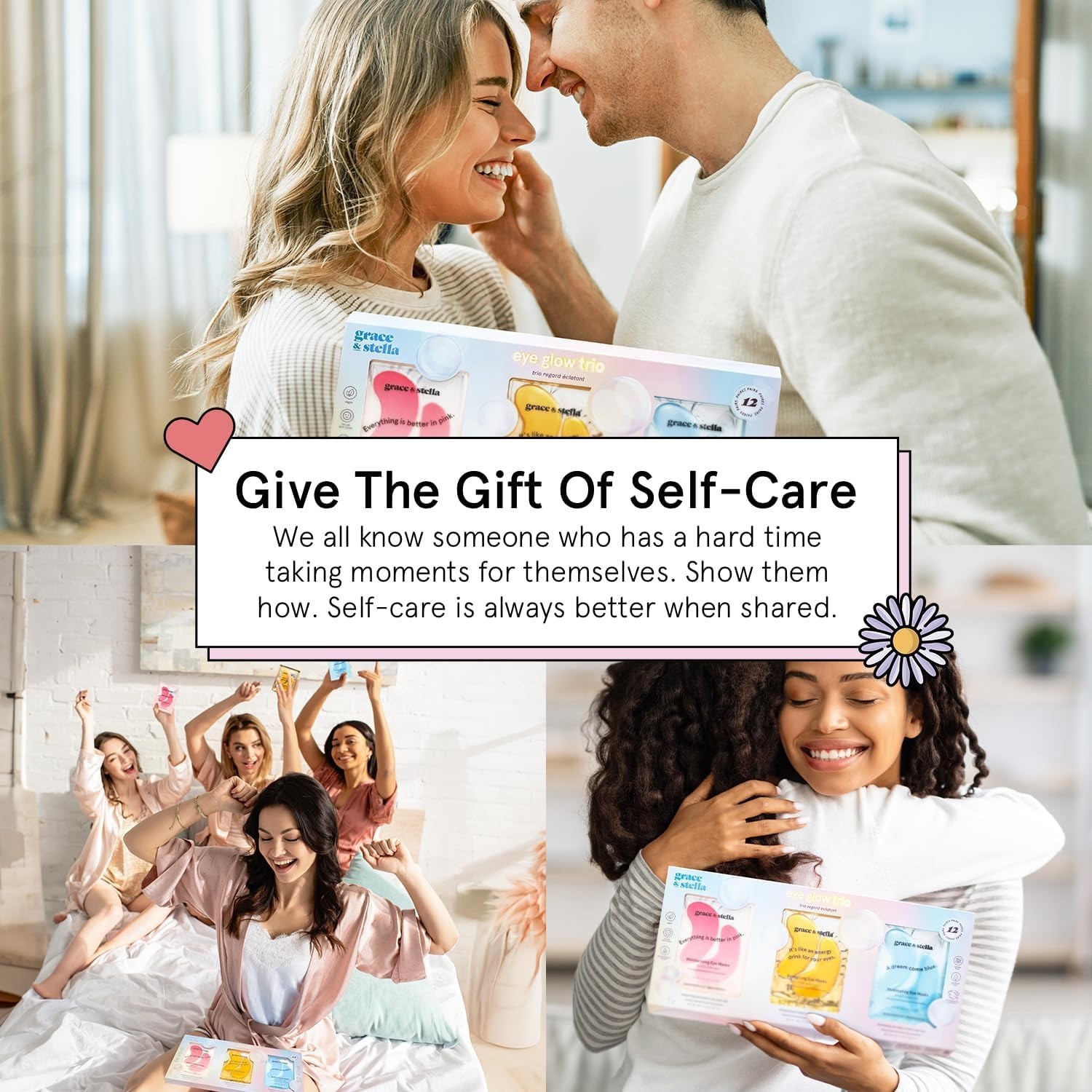image:imagegrace amp stella Award Winning Under Eye Mask Gifts for Women Reduce Dark Circles Puffy Eyes Wrinkles Under Eye Patches Birthday Bachelorette Party Favors Vegan Self Care 24 Pairs PinkEye glow Trio 12 Pairs