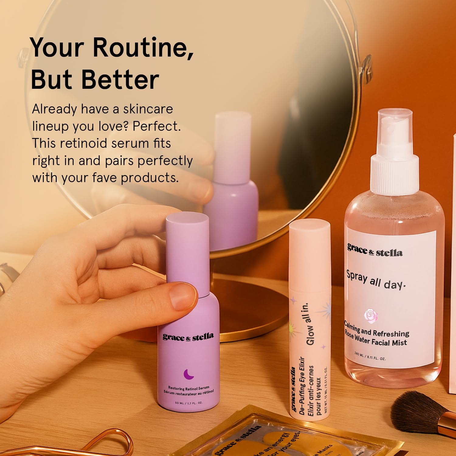 image:imagegrace amp stella Retinol Serum for Face with Hyaluronic Acid 50ml17 fl ozRetinol Serum 50ml Travel Size