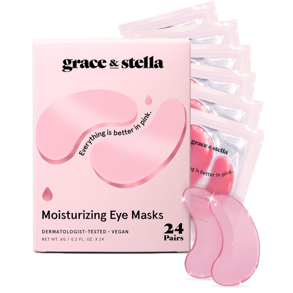 image:imagegrace amp stella Award Winning Under Eye Mask Gifts for Women Reduce Dark Circles Puffy Eyes Wrinkles Under Eye Patches Birthday Bachelorette Party Favors Vegan Self Care 24 Pairs PinkPink 24 Pairs