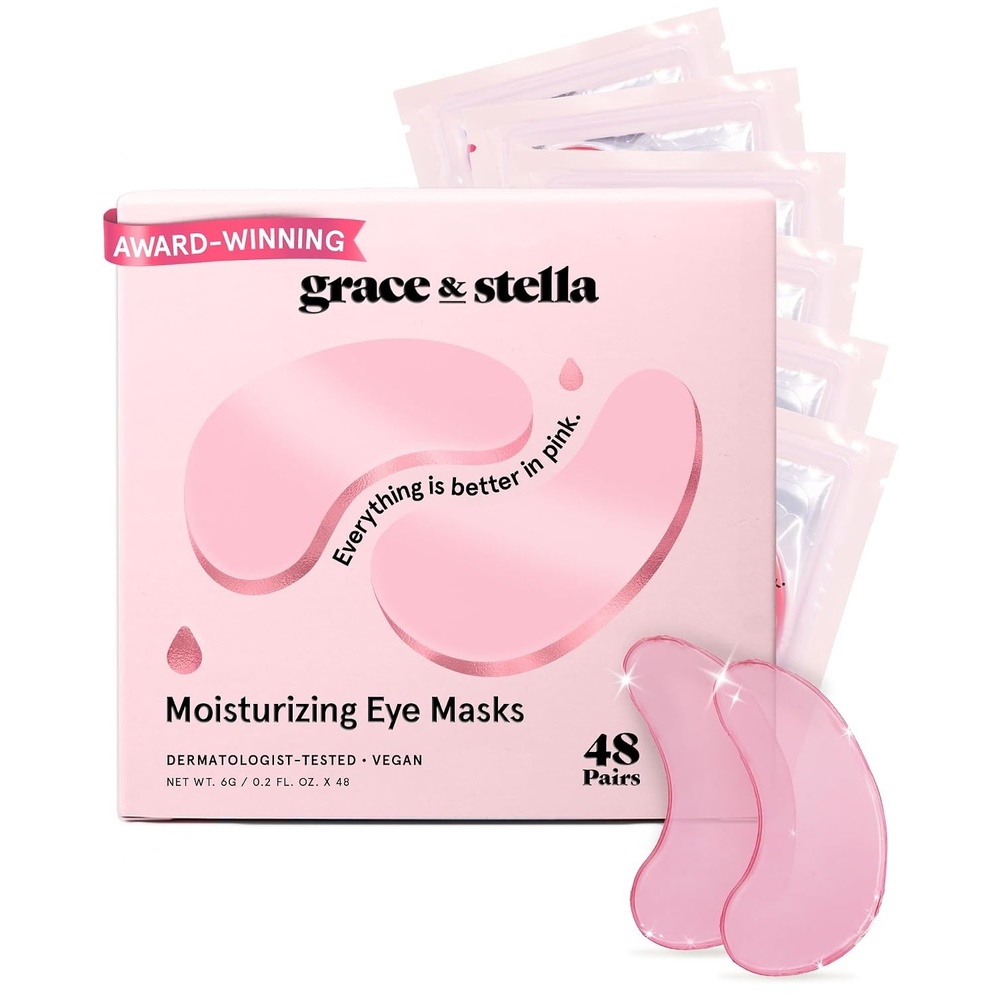 image:imagegrace amp stella Award Winning Under Eye Mask Gifts for Women Reduce Dark Circles Puffy Eyes Wrinkles Under Eye Patches Birthday Bachelorette Party Favors Vegan Self Care 24 Pairs PinkPink 48 Pairs