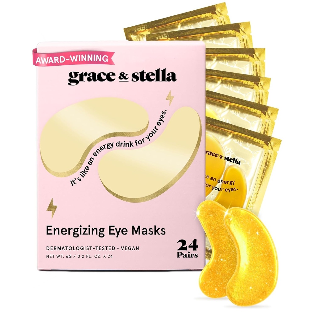 image:imagegrace amp stella Award Winning Under Eye Mask Gifts for Women Reduce Dark Circles Puffy Eyes Wrinkles Under Eye Patches Birthday Bachelorette Party Favors Vegan Self Care 24 Pairs PinkGold 24 Pairs