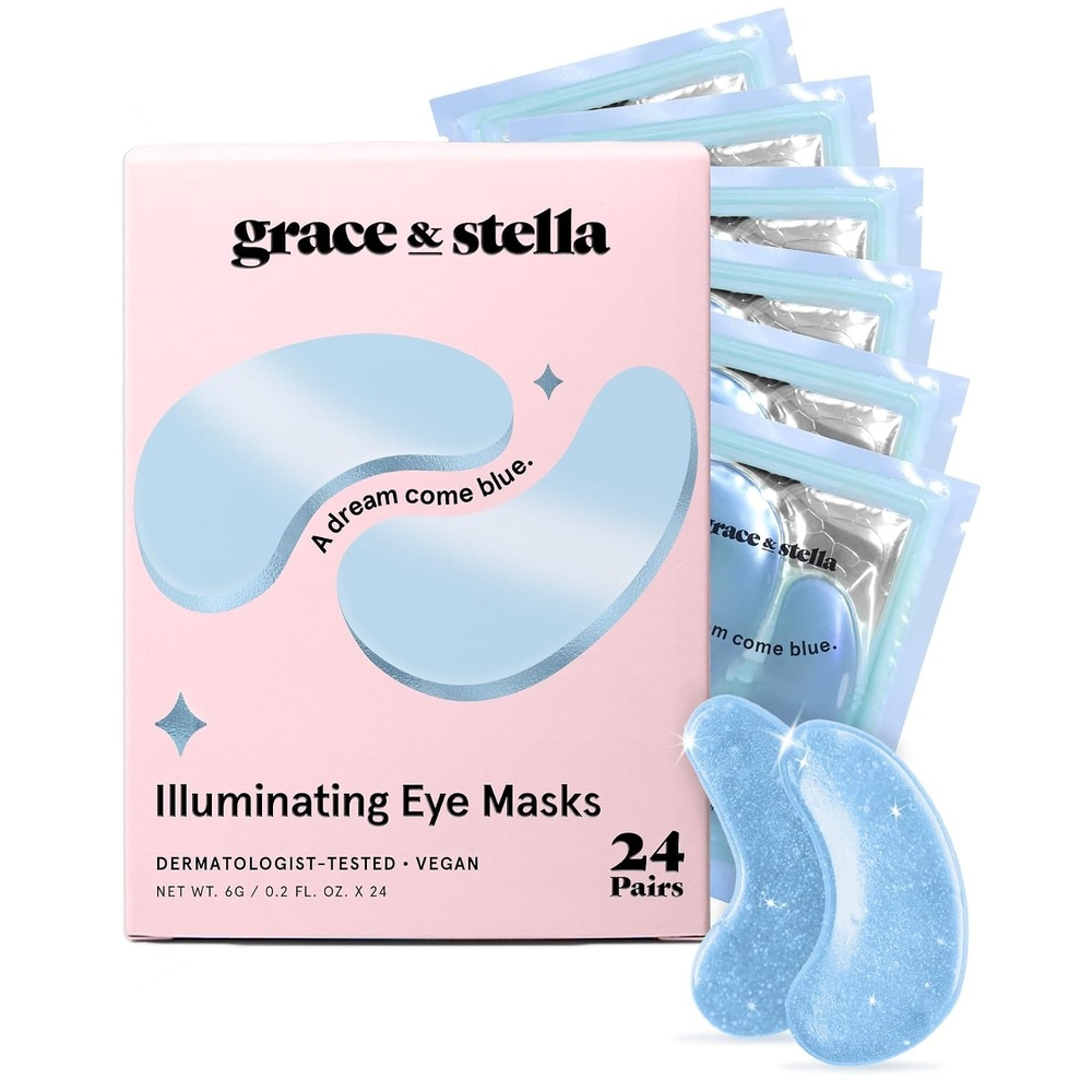 image:imagegrace amp stella Award Winning Under Eye Mask Gifts for Women Reduce Dark Circles Puffy Eyes Wrinkles Under Eye Patches Birthday Bachelorette Party Favors Vegan Self Care 24 Pairs PinkBlue 24 Pairs