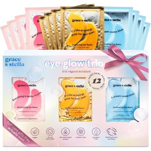 grace & stella Award Winning Under Eye Mask – Gifts for Women – Reduce Dark Circles, Puffy Eyes, Wrinkles, Under Eye Patches – Birthday, Bachelorette Party Favors – Vegan Self Care (24 Pairs, Pink)(Eye glow Trio (12 Pairs))