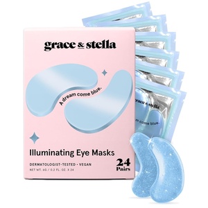 grace & stella Award Winning Under Eye Mask – Gifts for Women – Reduce Dark Circles, Puffy Eyes, Wrinkles, Under Eye Patches – Birthday, Bachelorette Party Favors – Vegan Self Care (24 Pairs, Pink)(Blue (24 Pairs))