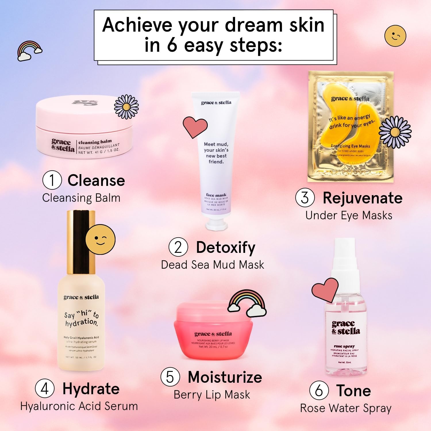 image:imagegrace amp stella AwardWinning Skin Care Set Gifts for WomenThe Dream Team Collection
