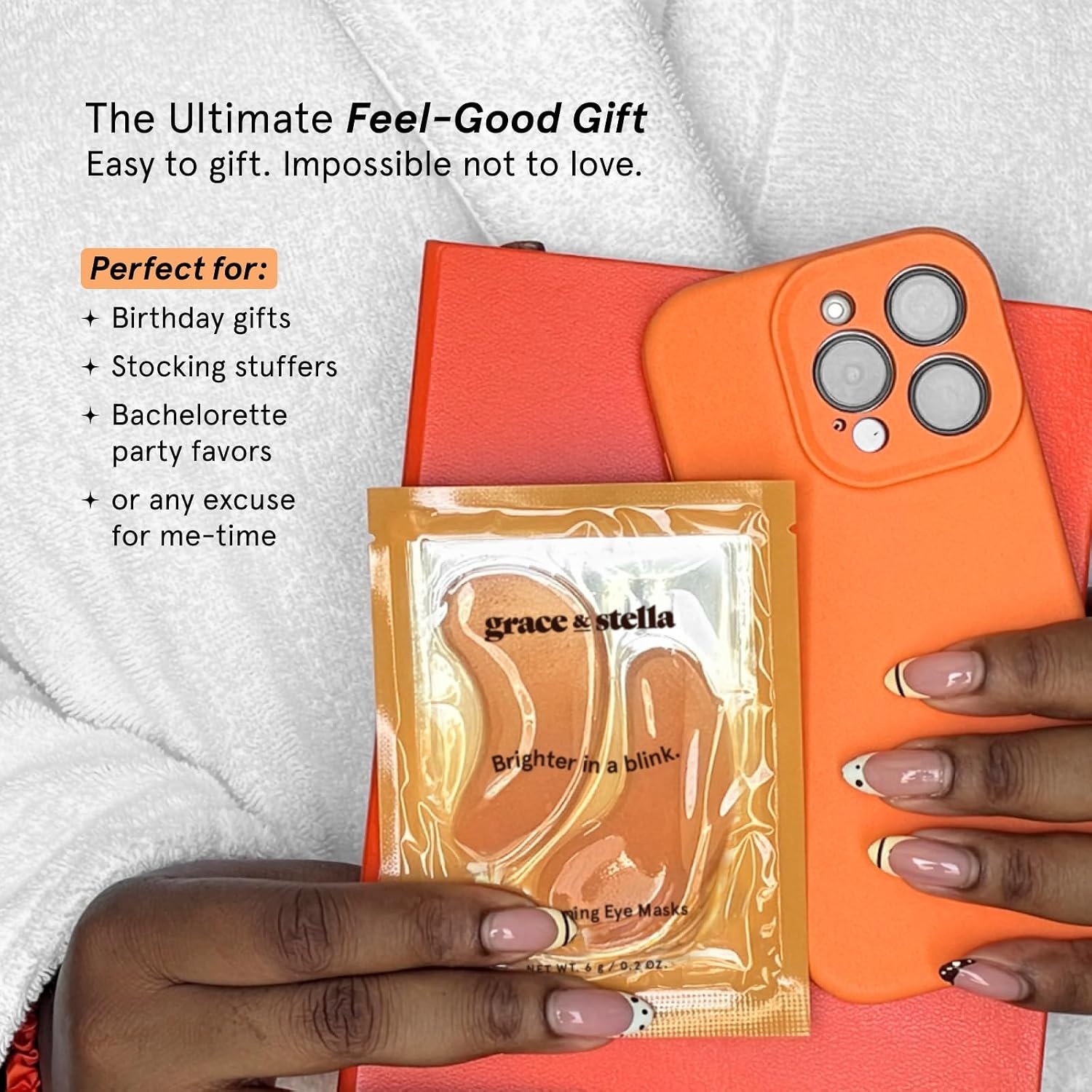 image:imagegrace amp stella New Brightening Eye Patches for Dark Circles 24 Pairs Vitamin C Under Eye Patches for Puffiness Perfect Gifts for Women amp Morning Skin Care Routine Vegan Under Eye Mask6 Count Pack of 1