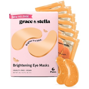 grace & stella New Brightening Eye Patches for Dark Circles (24 Pairs) – Vitamin C Under Eye Patches for Puffiness – Perfect Gifts for Women & Morning Skin Care Routine, Vegan Under Eye Mask(6 Count (Pack of 1))