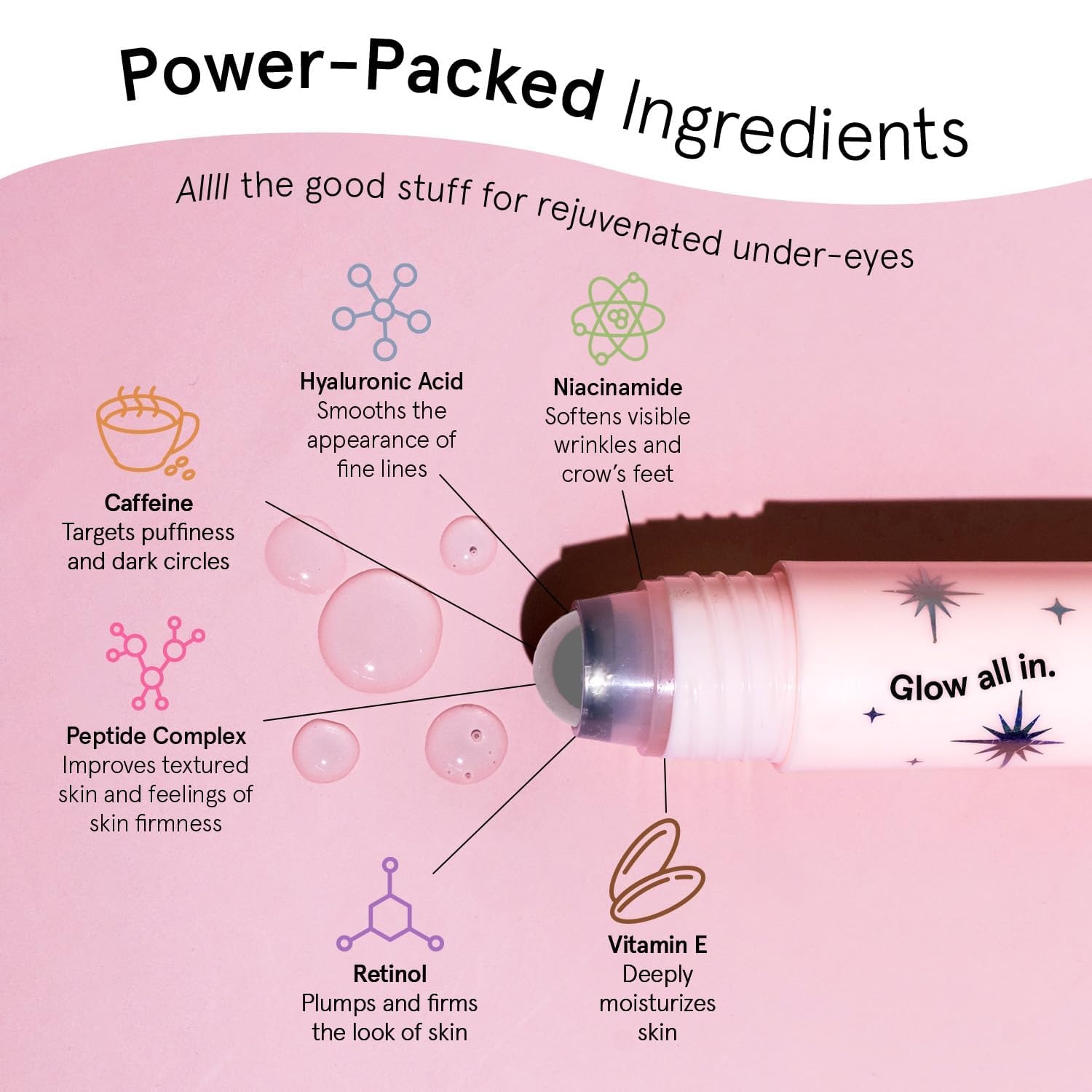 image:imagegrace amp stella Under Eye Serum Retinol amp Caffeine Eye Serum for Puffiness Dark Circles Wrinkles Vegan Skincare