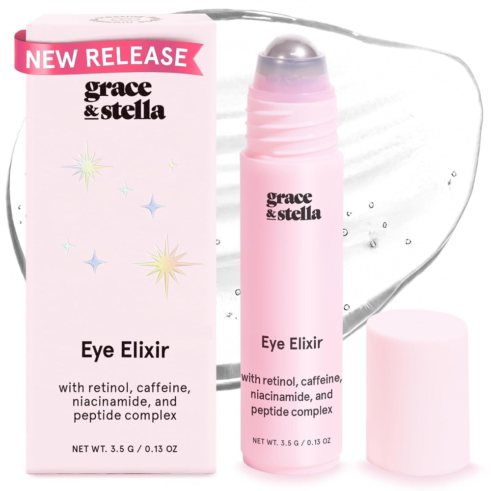 image:imagegrace amp stella Under Eye Serum Retinol amp Caffeine Eye Serum for Puffiness Dark Circles Wrinkles Vegan Skincare