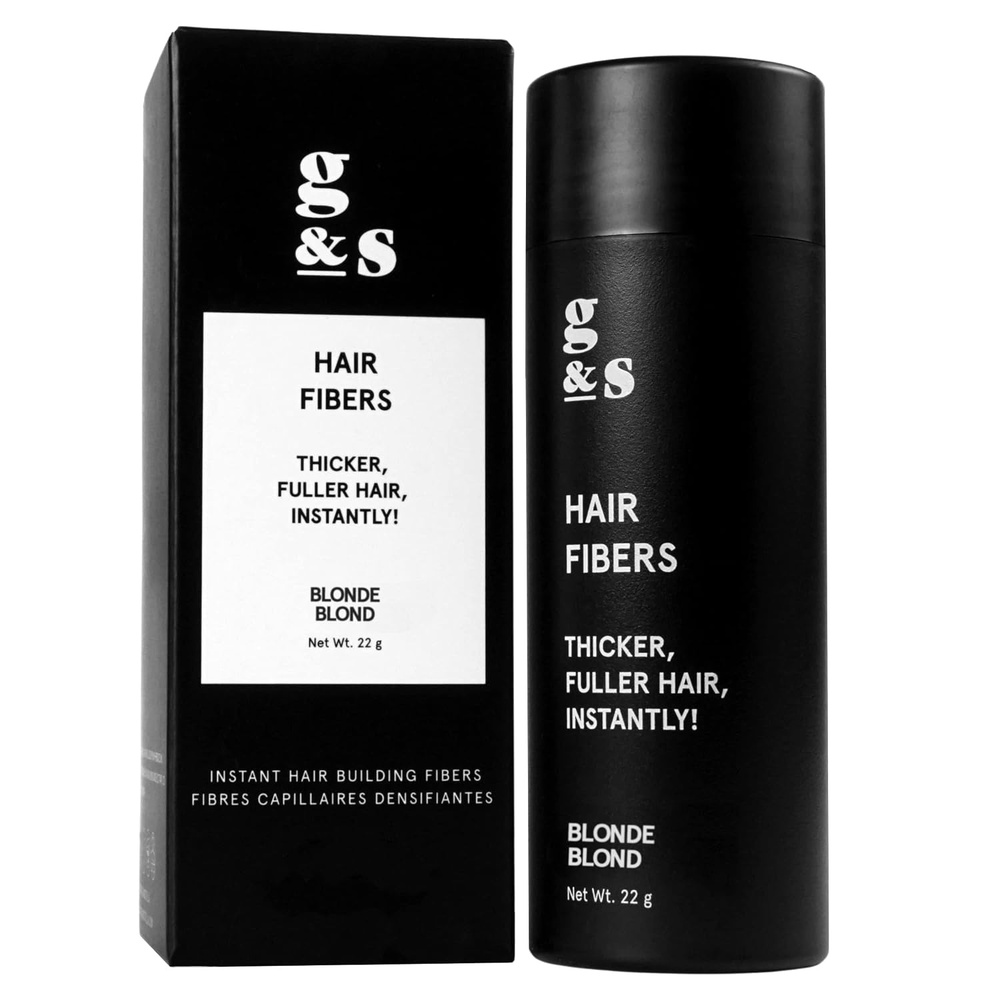 image:imageHair Building Fibers for Balding Hair 22g Large Bottle Instant Hair Thickening Fibers for Thinning Hair Discreetly Cover Bald Spots by grace and stella Blond