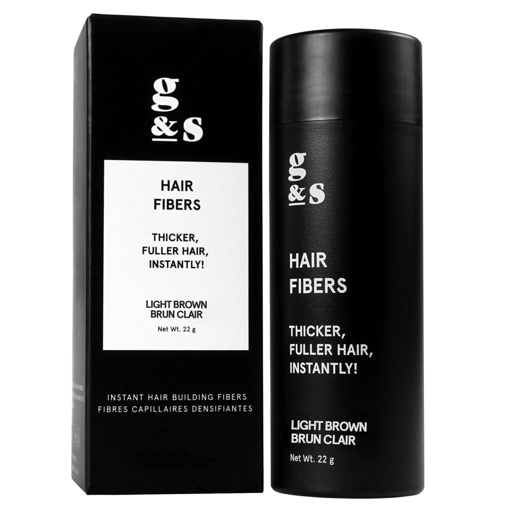 image:imageHair Building Fibers for Balding Hair 22g Large Bottle Instant Hair Thickening Fibers for Thinning Hair Discreetly Cover Bald Spots by grace and stella Light Brown