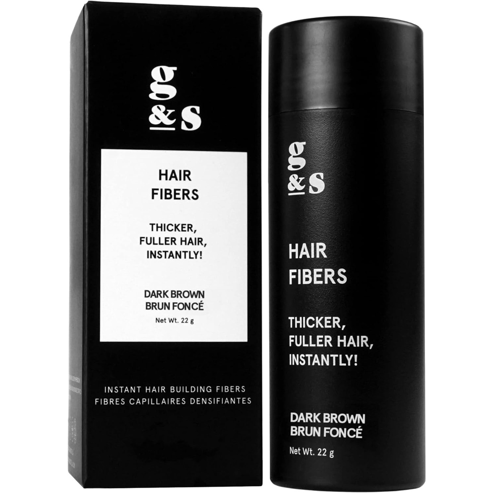 image:imageHair Building Fibers for Balding Hair 22g Large Bottle Instant Hair Thickening Fibers for Thinning Hair Discreetly Cover Bald Spots by grace and stella Dark Brown